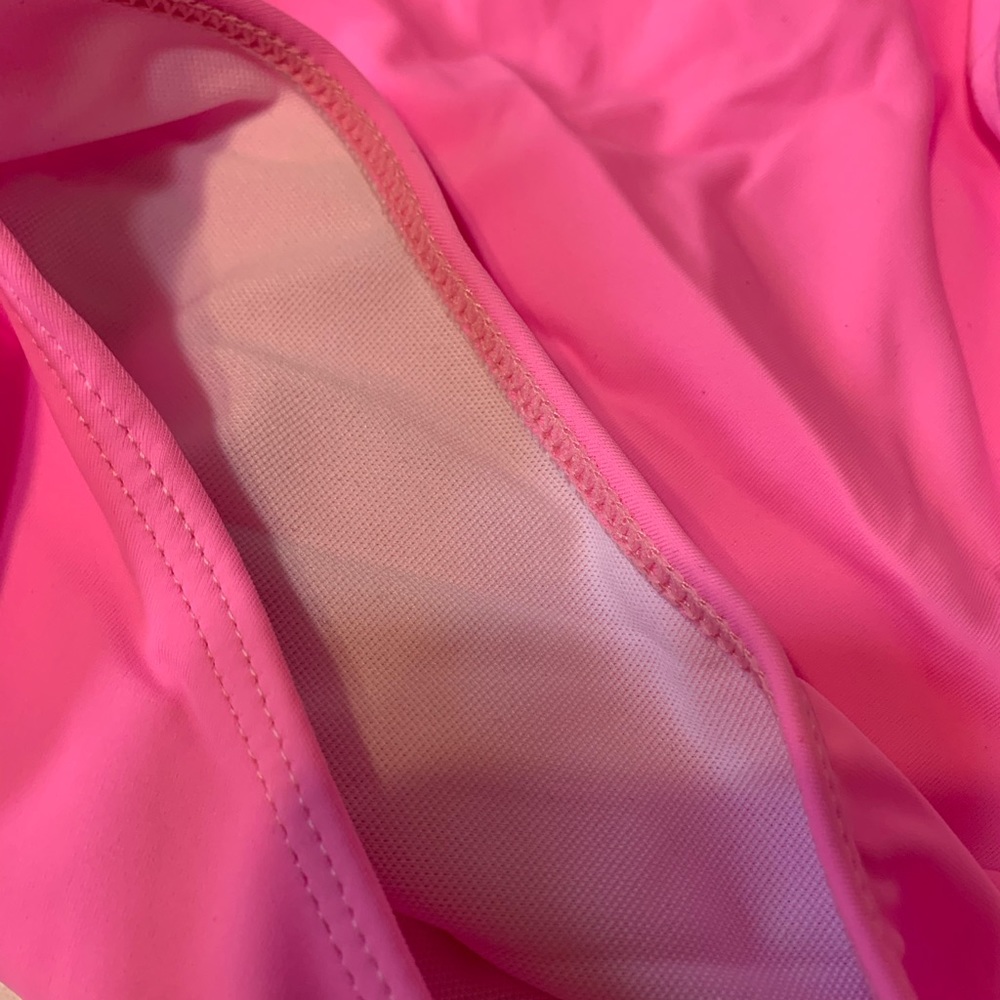 PINK LINED DETAILED CRISS CROSS ONE PIECE SWIMSUIT - Picture 7 of 12